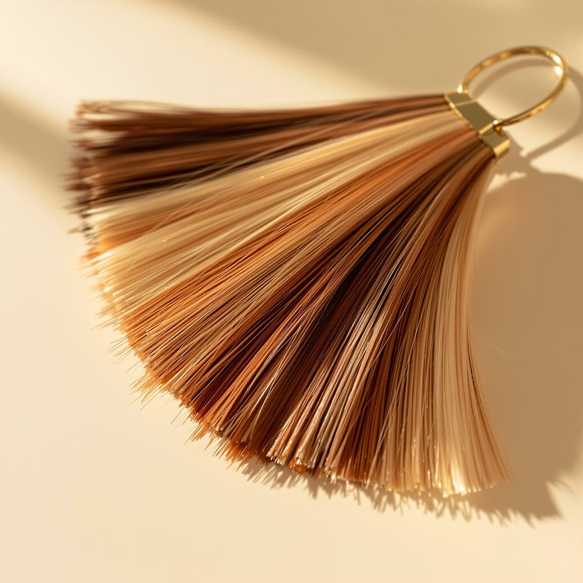 Hair colour swatches fanned out showing a range of shades from brunette to blonde